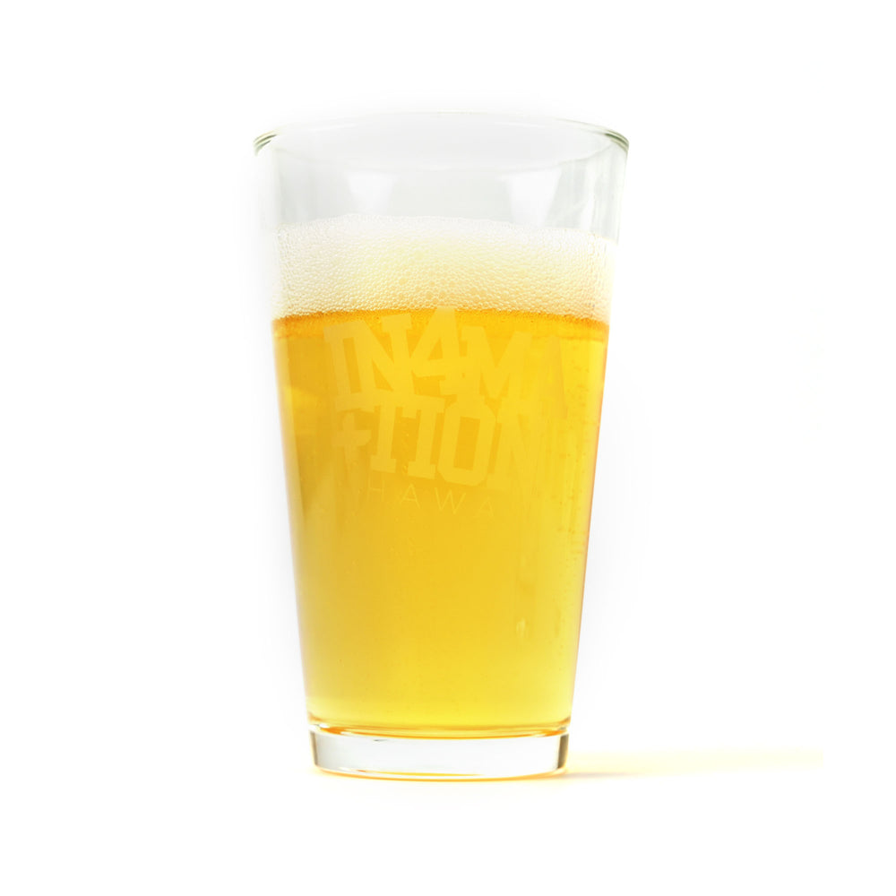 COLLEGE HAWAII ETCHED PINT GLASS