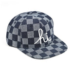 F.O.T.M. HI SCRIPT CHECKERED DENIM SNAPBACK