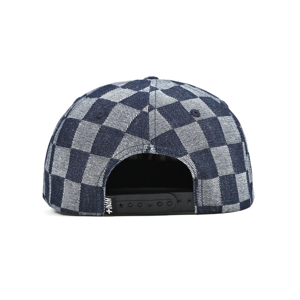 F.O.T.M. HI SCRIPT CHECKERED DENIM SNAPBACK