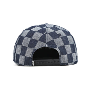 F.O.T.M. HI SCRIPT CHECKERED DENIM SNAPBACK