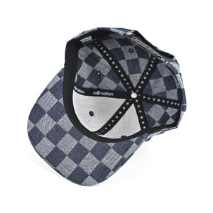 F.O.T.M. HI SCRIPT CHECKERED DENIM SNAPBACK