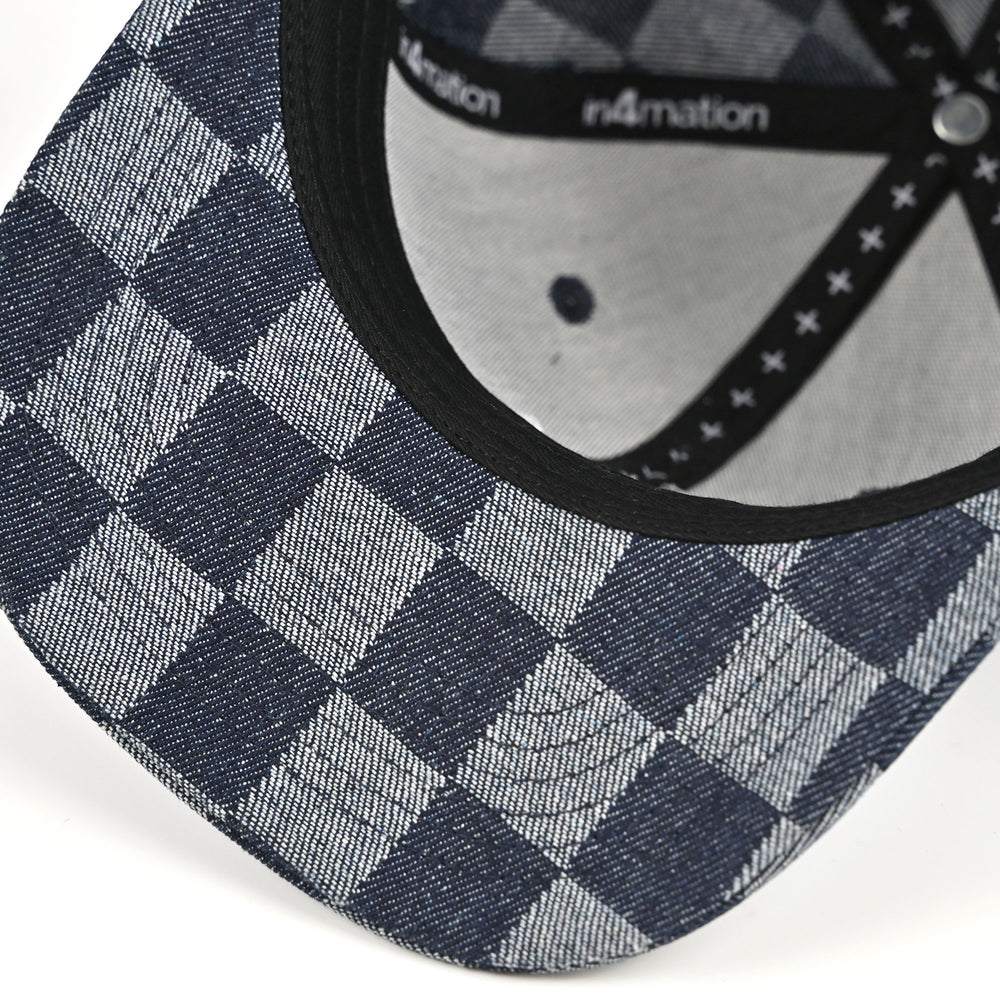 F.O.T.M. HI SCRIPT CHECKERED DENIM SNAPBACK