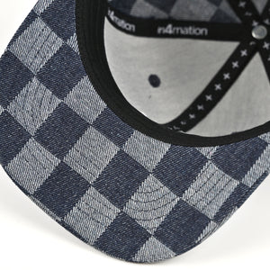 F.O.T.M. HI SCRIPT CHECKERED DENIM SNAPBACK