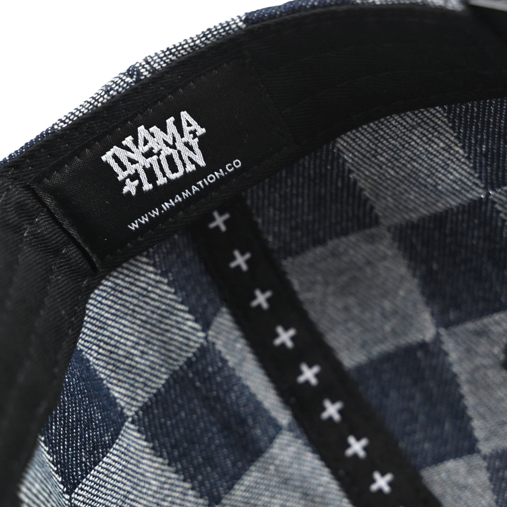 F.O.T.M. HI SCRIPT CHECKERED DENIM SNAPBACK