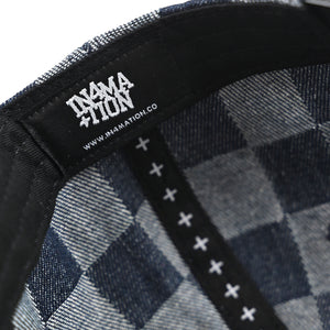F.O.T.M. HI SCRIPT CHECKERED DENIM SNAPBACK