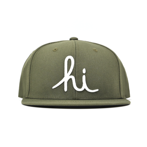 OLIVE HI SCRIPT SNAPBACK