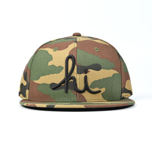 HI SCRIPT WOODLAND CAMO SNAPBACK