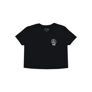 WOMENS CIRCLE HI PLAYBOY LOCKUP CROP TEE