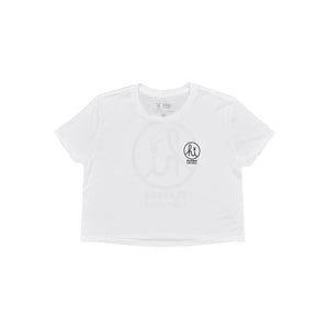 WOMENS CIRCLE HI PLAYBOY LOCKUP CROP TEE