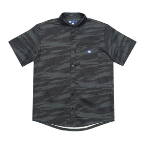 BLACK TIGER PALM CAMO BUTTON UP
