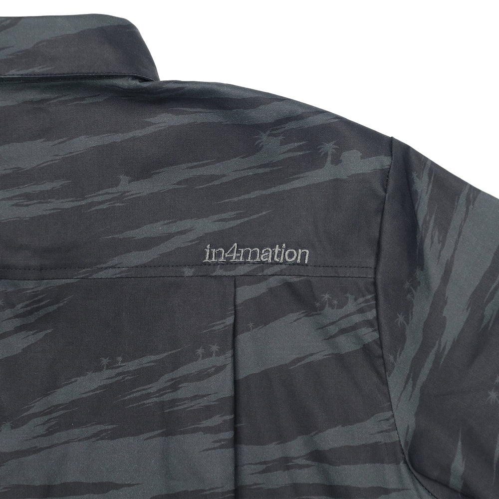 BLACK TIGER PALM CAMO BUTTON UP