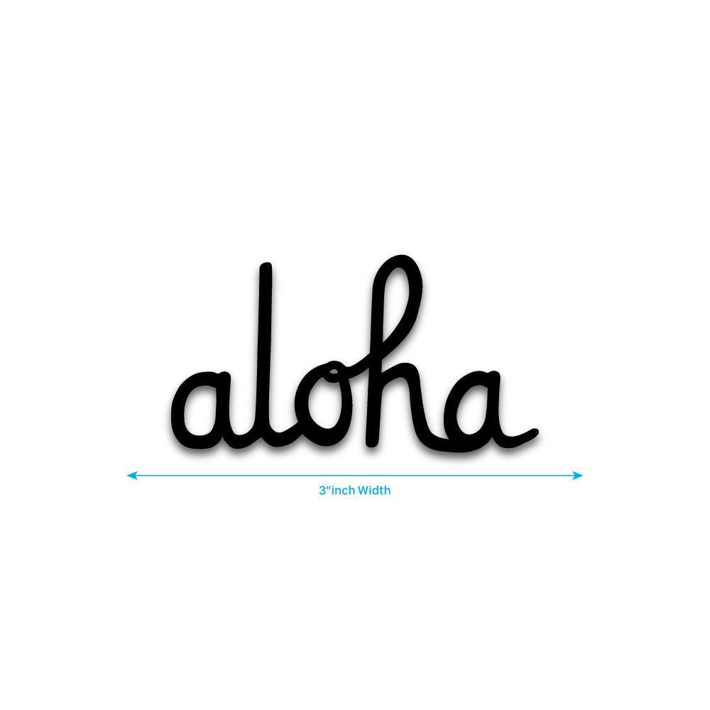 ALOHA SCRIPT DIE CUT STICKER 3 INCH – IN4MATION Store