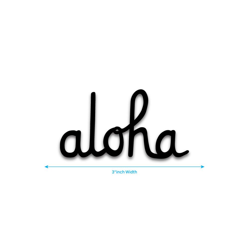 ALOHA SCRIPT DIE CUT STICKER 3 INCH