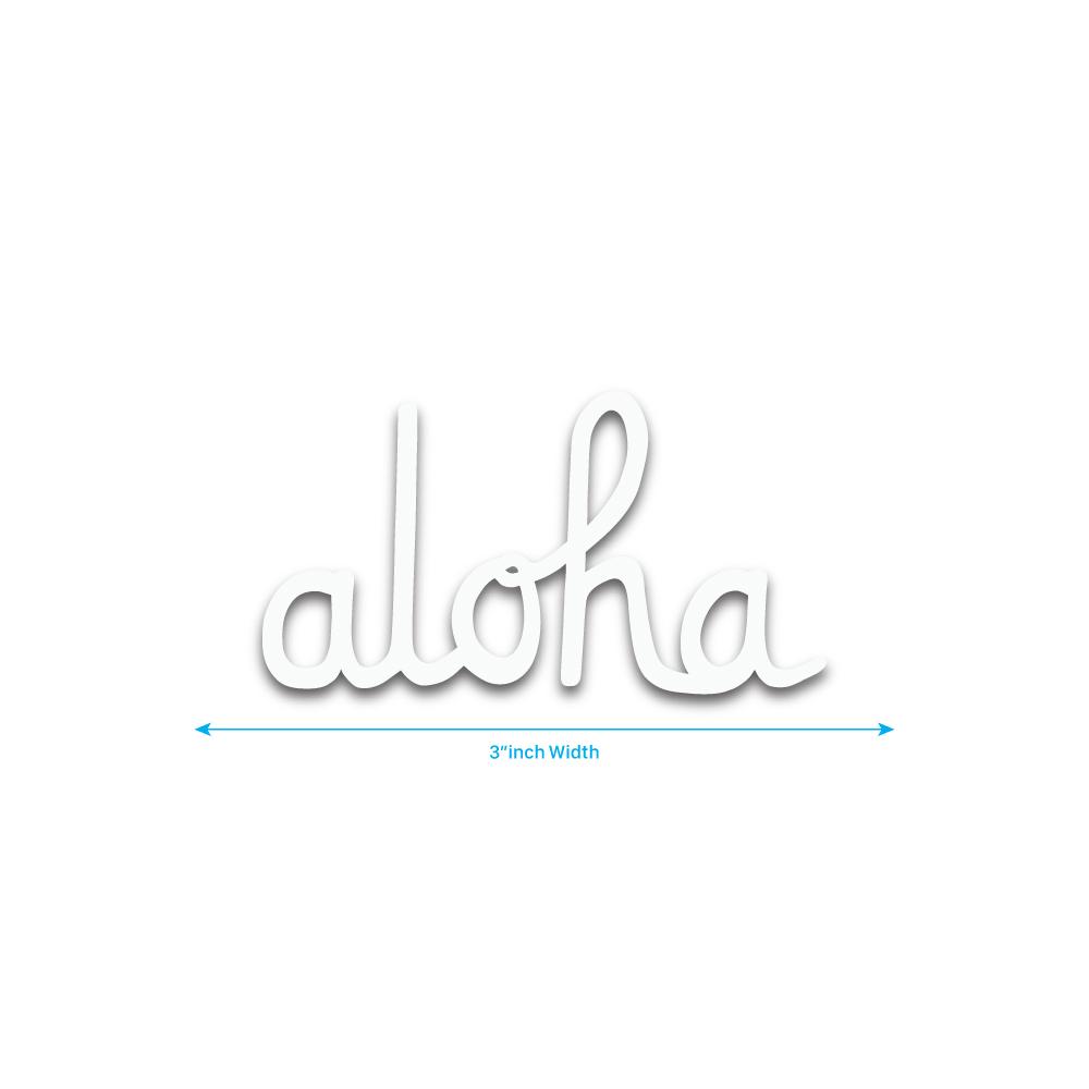 ALOHA SCRIPT DIE CUT STICKER 3 INCH – IN4MATION Store