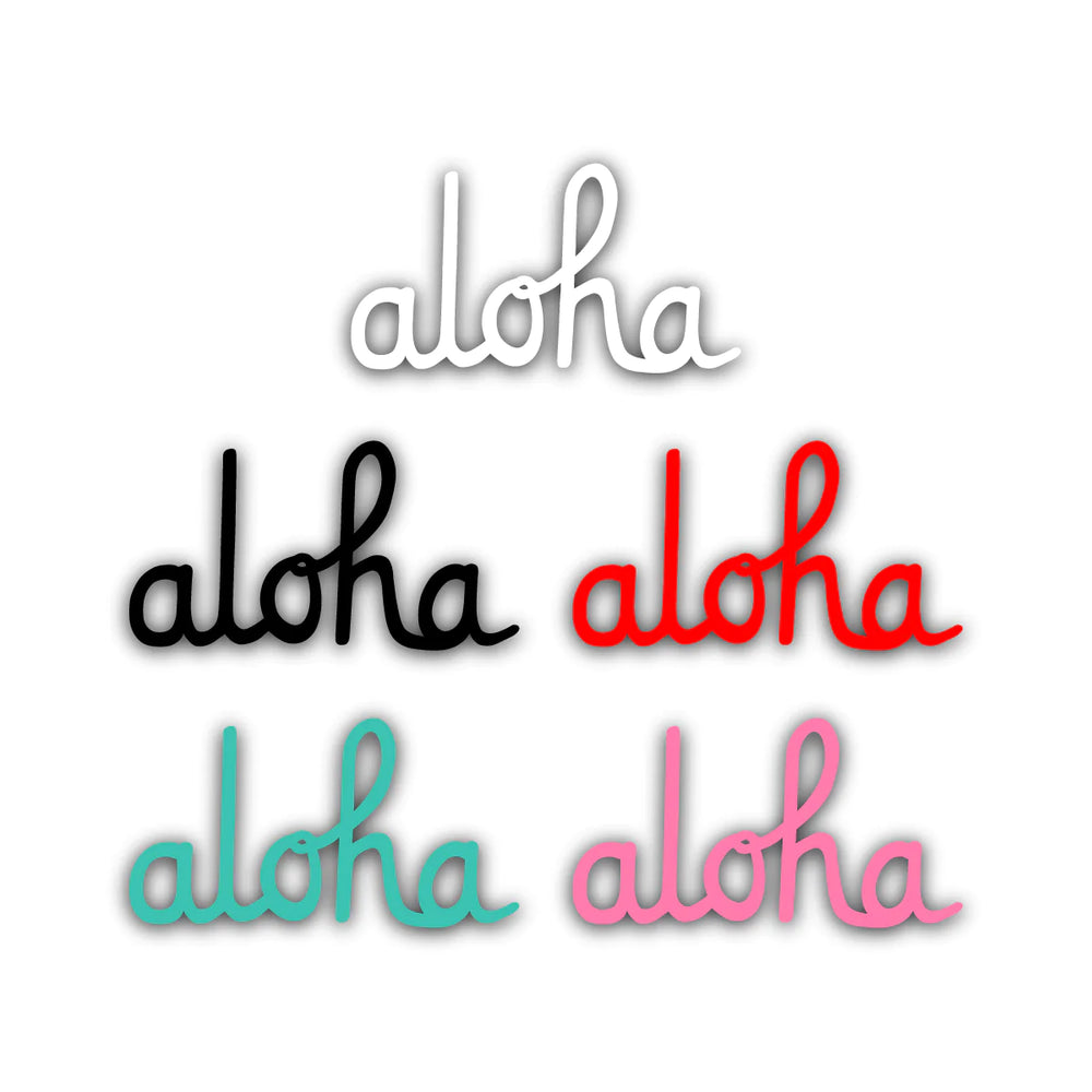 ALOHA SCRIPT DIE CUT STICKER 6 INCH