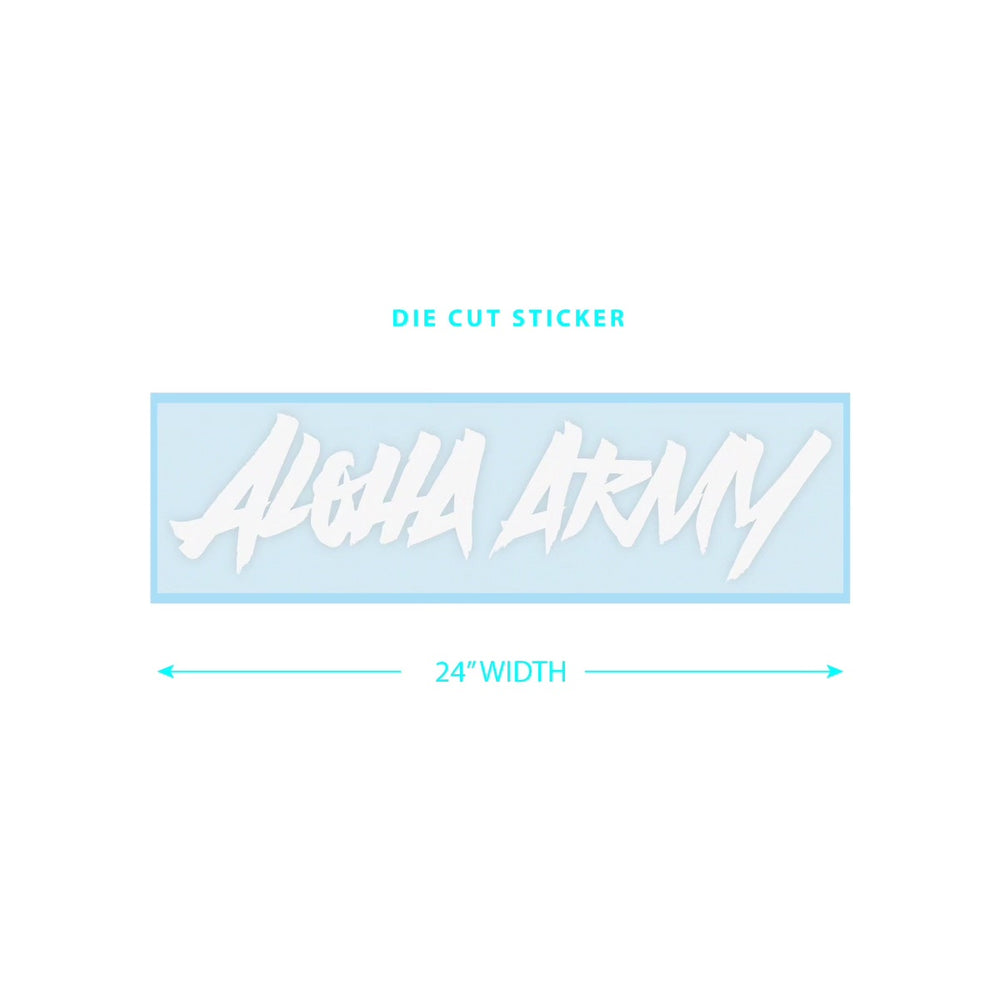 ALOHA ARMY UG WHITE DIE CUT STICKER