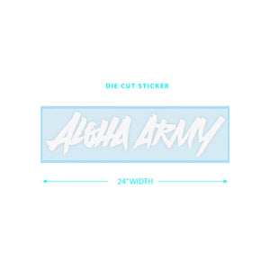 ALOHA ARMY UG WHITE DIE CUT STICKER