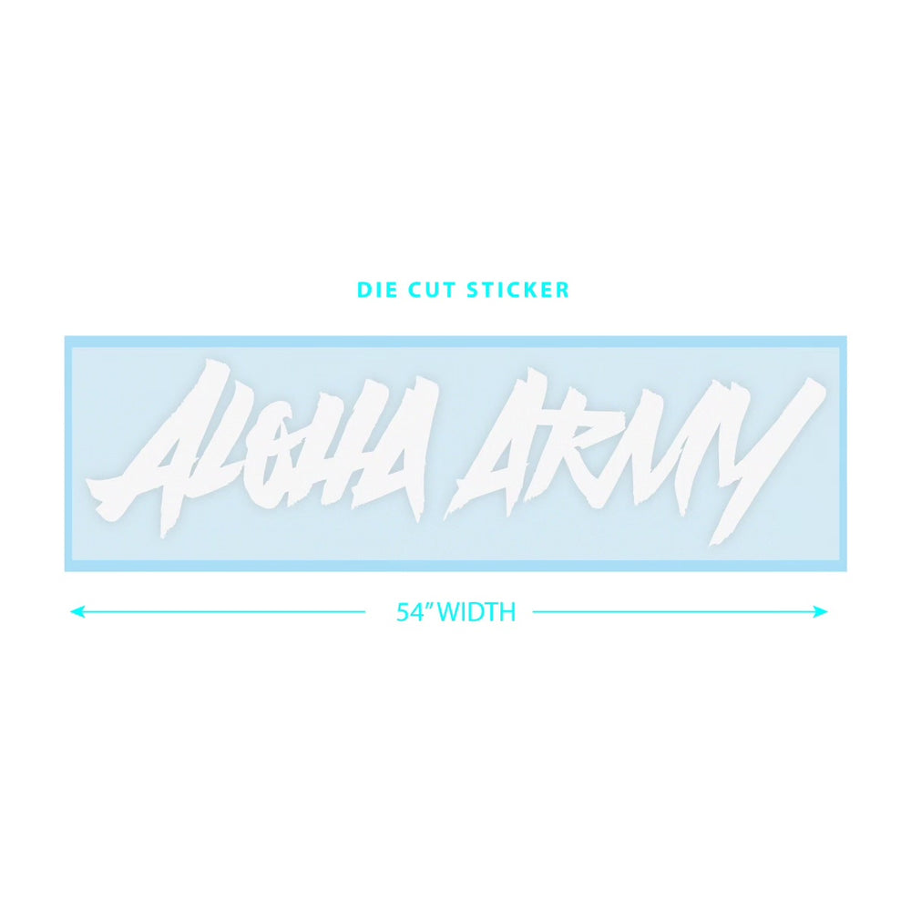 ALOHA ARMY UG WHITE DIE CUT STICKER