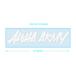 ALOHA ARMY UG WHITE DIE CUT STICKER