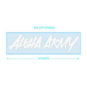 ALOHA ARMY UG WHITE DIE CUT STICKER