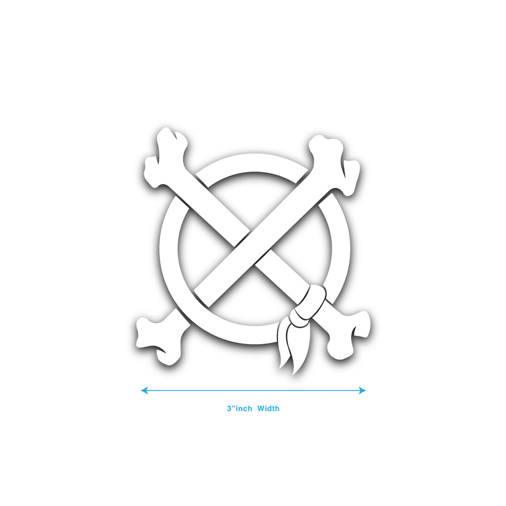 CROSS BONES DIE CUT STICKER
