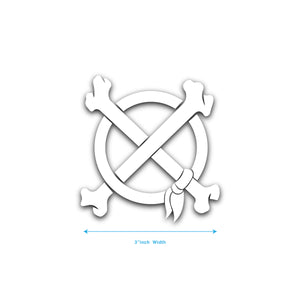 CROSS BONES DIE CUT STICKER