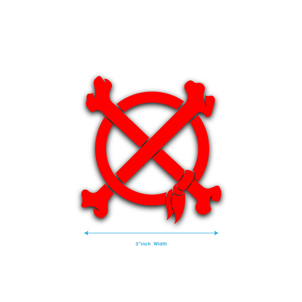 CROSS BONES DIE CUT STICKER