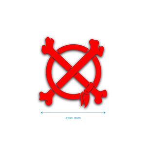 CROSS BONES DIE CUT STICKER