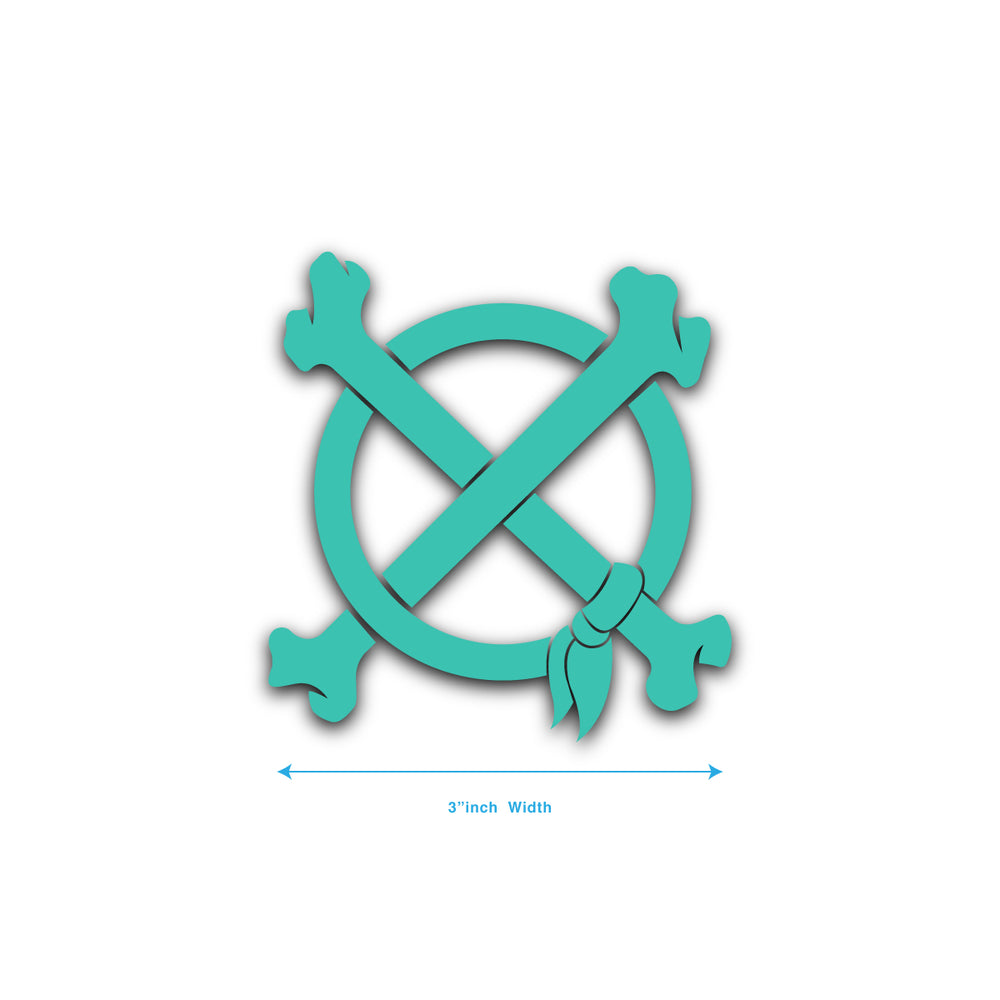 CROSS BONES DIE CUT STICKER