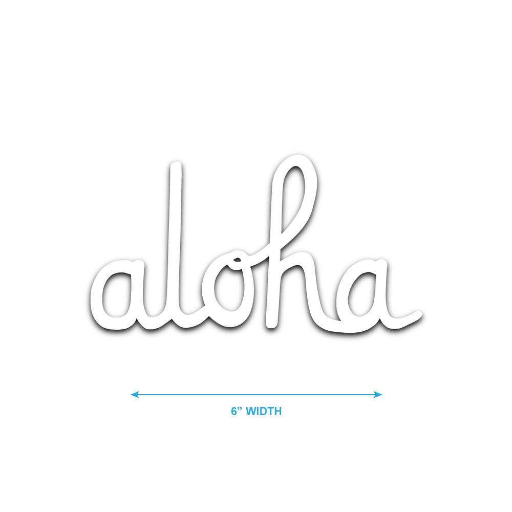 ALOHA SCRIPT DIE CUT STICKER 6 INCH