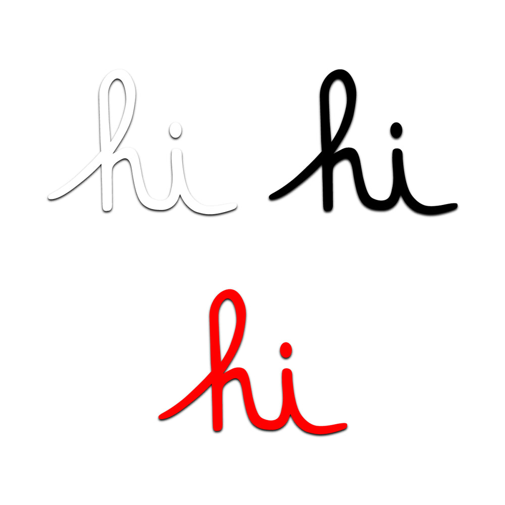 HI SCRIPT DIE CUT STICKER 9 INCHES